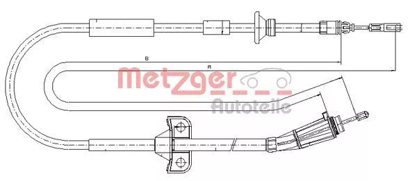 Câble de frein à main Metzger (10.8185), câble de frein à main arrière, droite, gauche pour Volvo