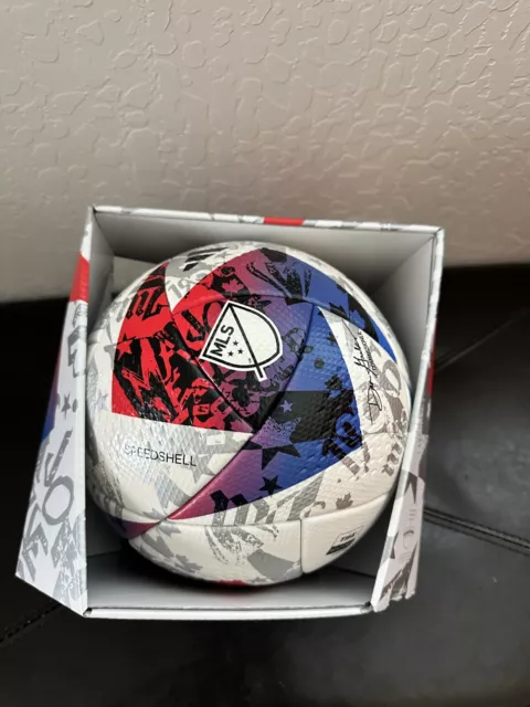 New Adidas MLS Pro Match Ball 2023 Soccer Game Ball White Red Size 5 HT9026