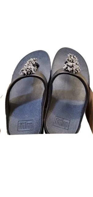 FitFlop Women's Galaxy toe post Slip Sandals Wedge Choose style & Size 7 Black