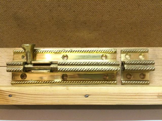 4 3/4" Solid Georgian Style Brass Straight Barrel Slide Bolt Door Shed Patio