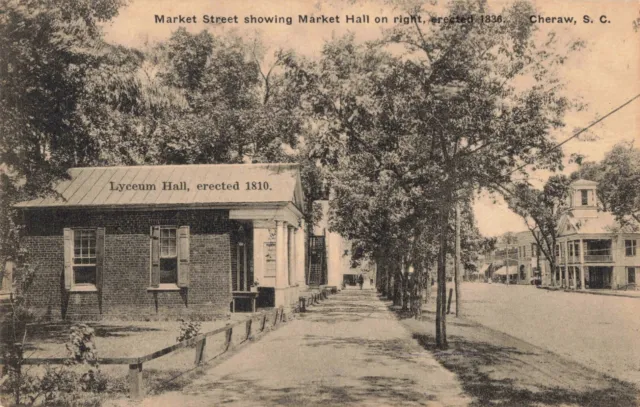 Market Street Lyceum Hall Cheraw South Carolina SC Albertype Co. c1910 Postcard