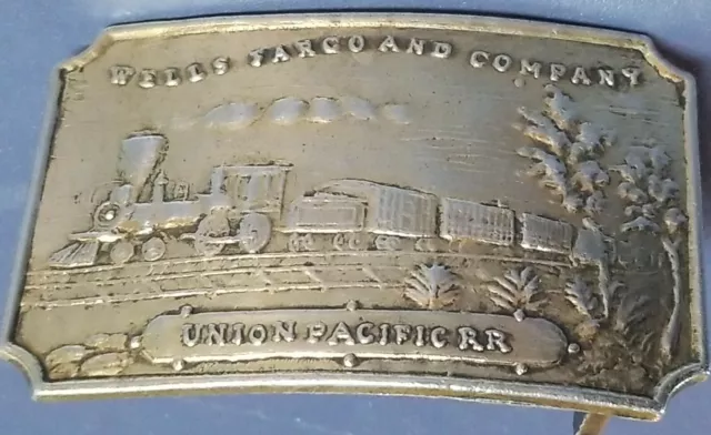 Train Belt Buckle Wells Fargo And Company Union Pacific Rr Railroad Metal