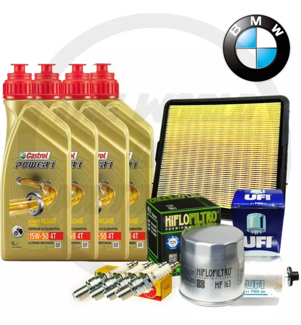 Kit/Tagliando Bmw K/100/Rs 83/92 Castrol 15W50 Filtro Olio Aria Benzina Candele