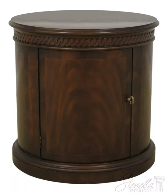 L55993EC: EJ VICTOR Round Mahogany Lamp Table Cabinet
