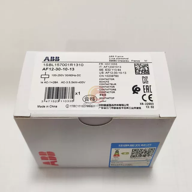 1Pcs ABB Dc Schütz AF12-30-10-13 100-250V Brandneu
