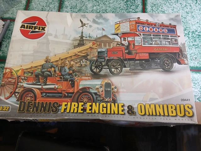 AIRFIX 1:32 DENNIS Fire Engine & Omnibus model kit 09441 opened £6.49 ...