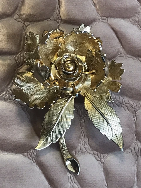 thumbnail image 2 of SELOVO Women's Sparkly 4in Long Big Rose Flower Leaf 2 of 10
