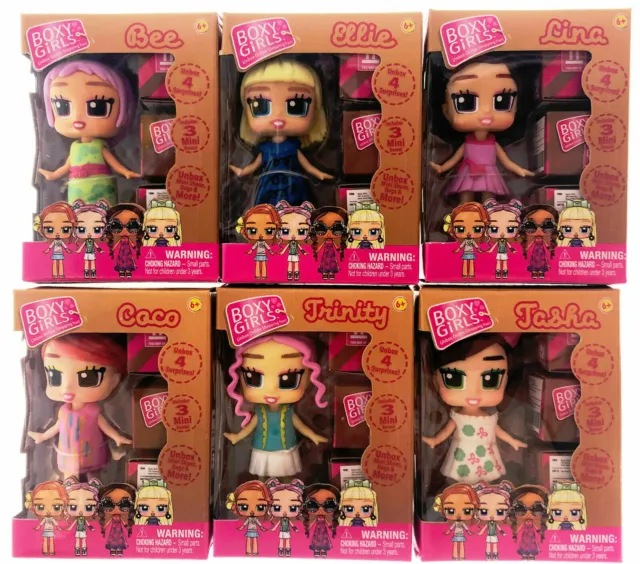 Boxy Girls Mini Dolls - Tasha, Lina, Coco, Bee, Trinity & Ellie