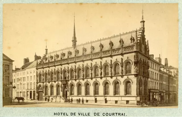 Belgique, Courtrai, Hôtel de Ville, ca.1880, Vintage albumen print Vintage album