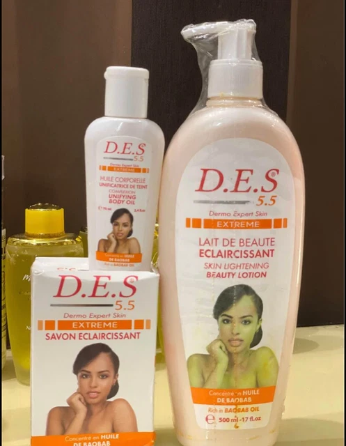 D.E.S 5.5 gamme eclaircissant, aux baobab  pour un teint lumineux sans tâches.