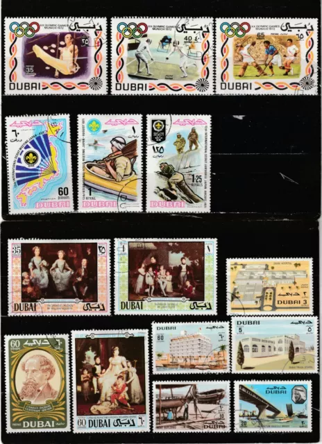 Dubai Lot 2 - Postage: (Stamp details below) 2023 Scott Catalog Value $12.65