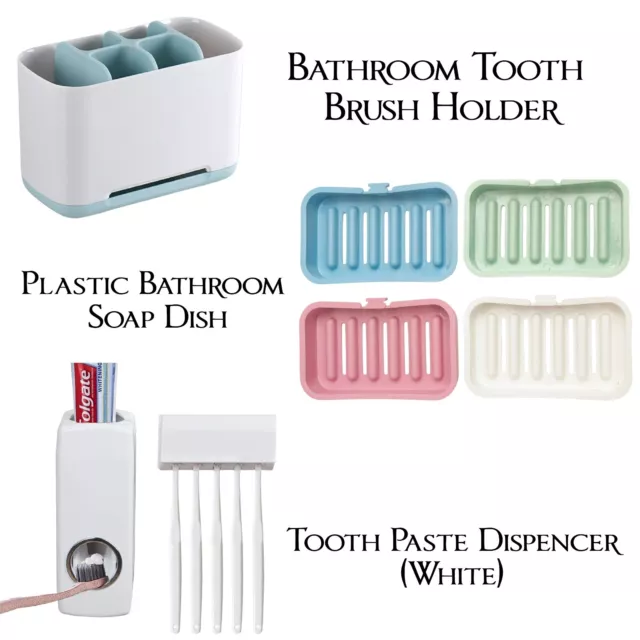 Toothbrush Holder Automatic Toothpaste Dispenser Wall Mount Bathroom Caddy Soap