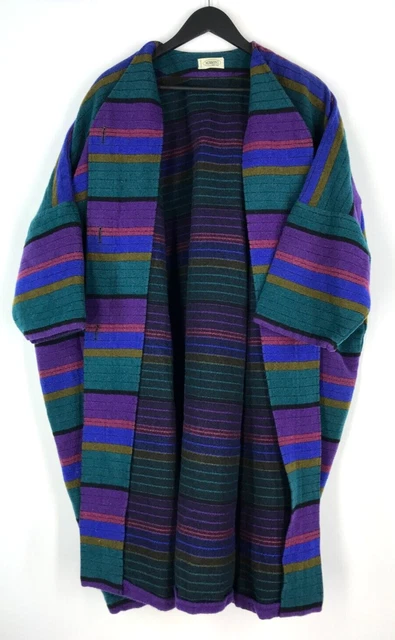 Women's MISSONI DONNA Wool Coat Multicoloured Relaxed Fit Overcoat UK 12 US 8 Women's MISSONI DONNA Wool Coat Multicoloured Relaxed Fit Overcoat UK 12 US 8