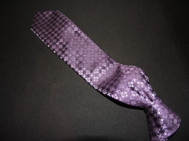 Tie Bar men's woven 100% Silk Purple necktie TIE 59X3.5/8