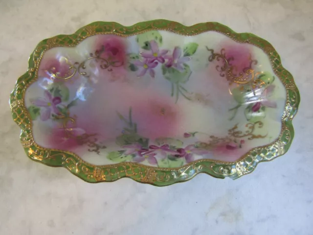 Vintage BT Co Japan Hand Painted Floral Candy/Trinket Dish