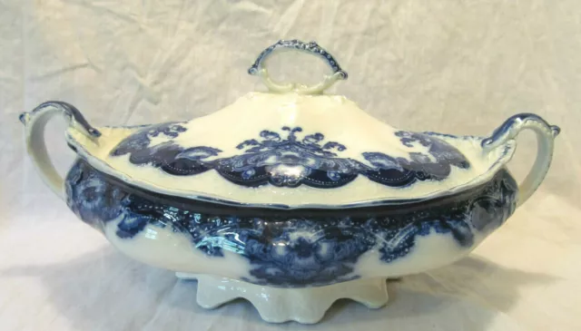 Johnson Brothers OREGON Beautiful Flow Blue Covered Serving Bowl w Lid