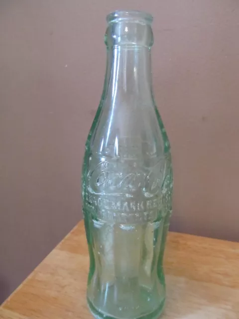 Vintage Coca-Cola 6 oz. Green Glass Contour Bottle~1950's~Plymouth, IN Bottlers