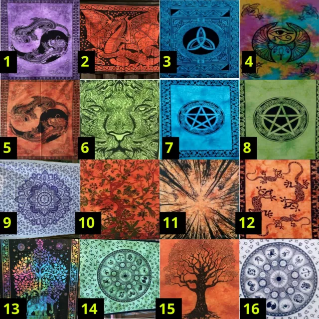 Poster Tapestry 100% Cotone Yoga Tappetino da Parete Copriletto Mandala Indiano