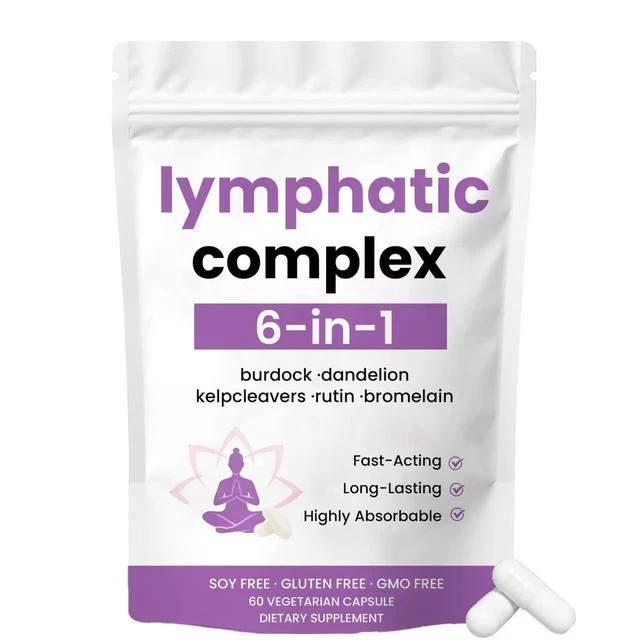 Visualize Complex Roots UK 6-IN-1 LYMPHATIC Complex Drainage Supplement Dandelion Burdock ...