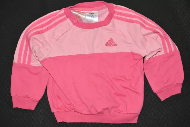 Felpa pullover Adidas maglione maglione casual rosa rosa ragazze 74 6-9M 2