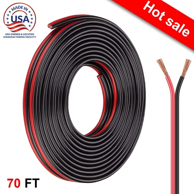 20 AWG STRANDED Wire, Red and Black 2 Conductors Electrical Wire Hookup