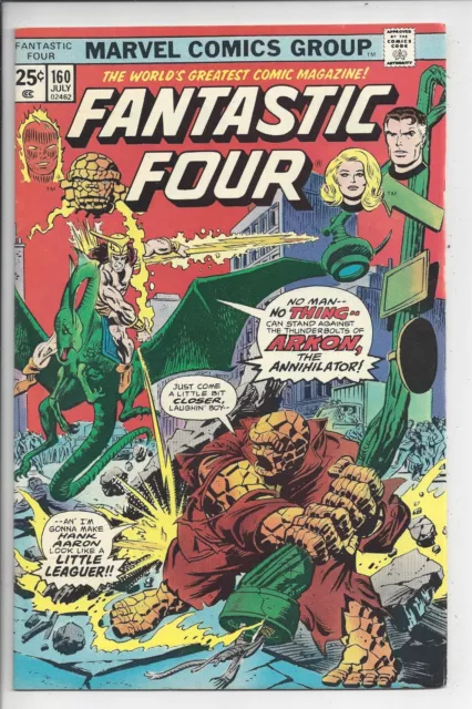 Fantastic Four #160 VF (8.0) 1975-Gil Kane Arkon Cover