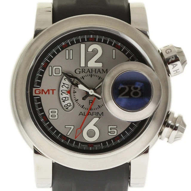 Graham New Swordfish Grillo 2SWASGMT.S01A.K06B Silver Dial Black Rubber #GH1 Graham New Swordfish Grillo 2SWASGMT.S01A.K06B Silver Dial Black Rubber #GH1