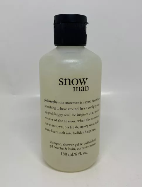 Philosophy Snow Man Shampoo Bubble Bath Shower Gel Body Wash 6 Oz New Sealed