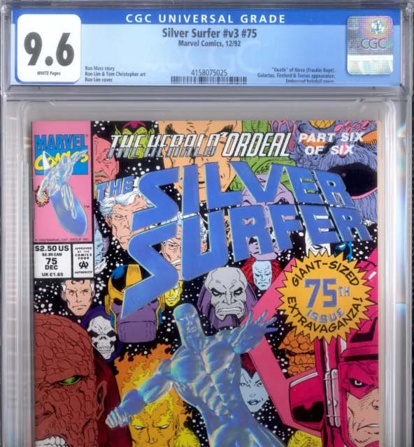 PRIMO:  SILVER SURFER #75 death NOVA 1st print NM+ 9.6 CGC 1992 Marvel comics