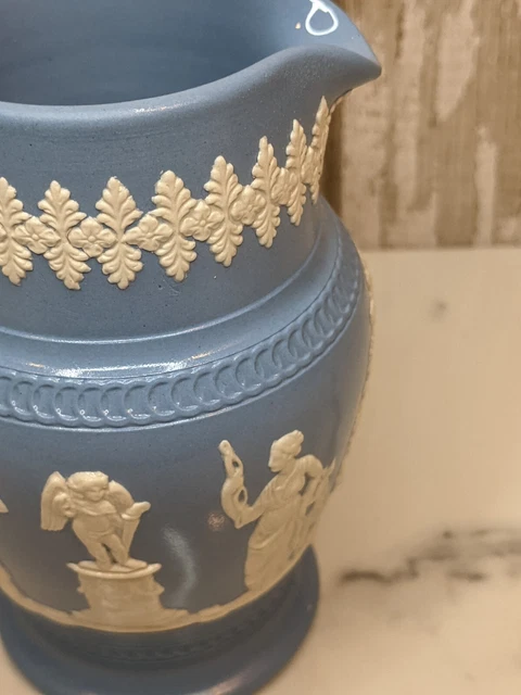 Jasperware blau weiß 5"" KRUG. DUDSON HANLEY ENGLAND 1949 griechisches Thema 6