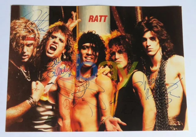 Stephen Pearcy RATT Signed Autograph 8x10 Photo by All 5 Original Members reprin