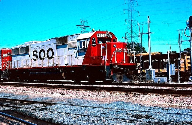 Original Kodachrome Slide Soo Lines Sd-60 #6006 Portage, Wi July 14, 1989