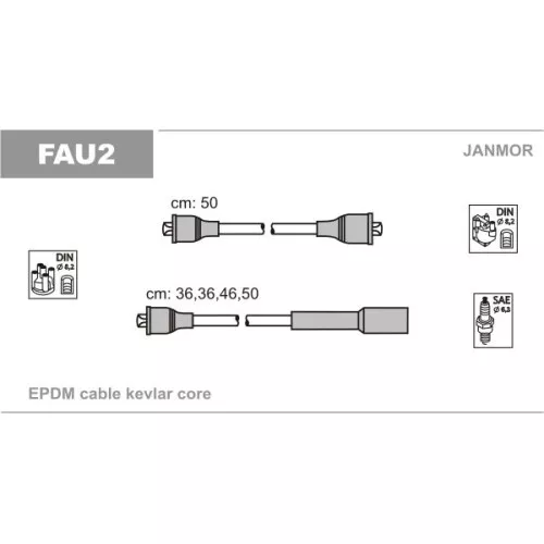 JANMOR Kit de câbles d'allumage pour FIAT FAU2