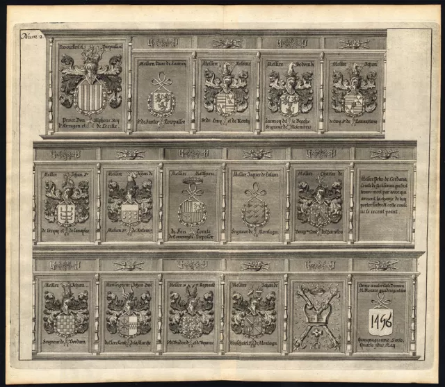 Antique Print-THE HAGUE-NOBLE FAMILIES-COAT OF ARMS-2-Riemer-Boitet-1730