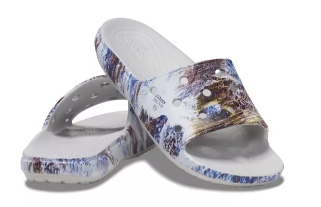 Crocs Realtree Camo Aspect Slides Sandals Sz M6/W8 Waterproof Shoes White