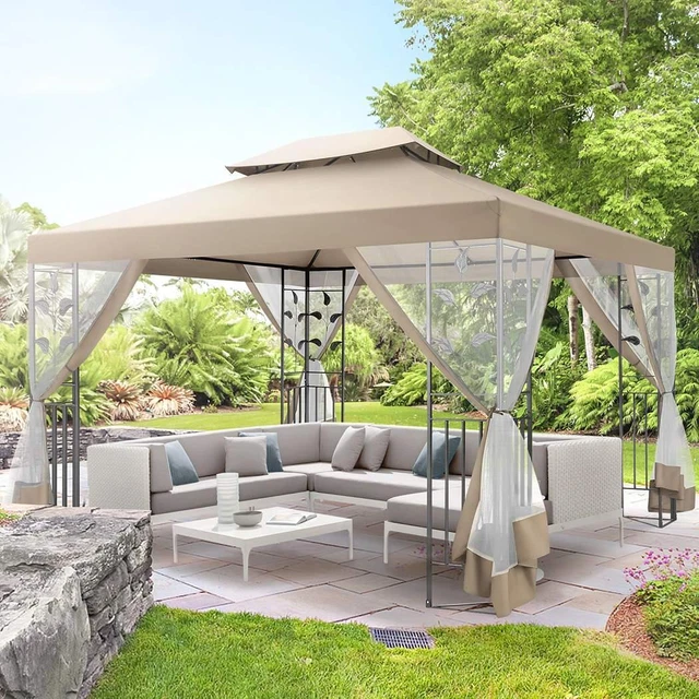 Pavillon WASSERDICHT 3x3m/3x4m Metall Festzelt Gartenzelt Partyzelt Moskitonetz 3