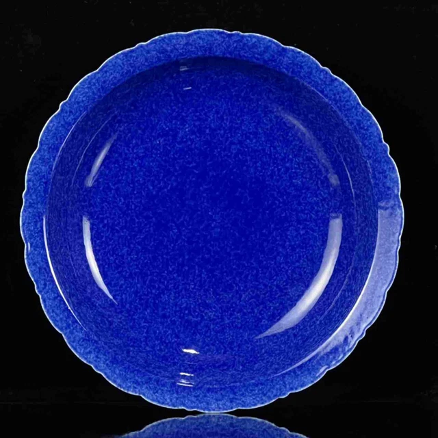Chinese Snow Blue Glaze Porcelain Handmade Exquisite Plate ae2720