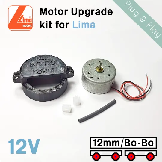 12V Lima Replacement CD Motor Adaptor Kit (12MM/Bo-Bo/26/33/HST/101/Railcar) LA6