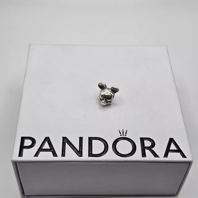 Genuine Pandora Disney Polished Mickey Mouse Head Charm ALE 925 #791587