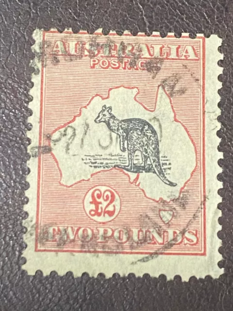 2 Pound Roo CofA wmk used stamp (Grey-Black & Rose-Crimson BW #58) CV: $900.00