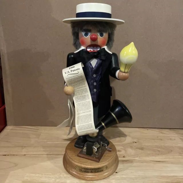 Christian Ulbricht Thomas Edison 17" German Nutcracker Limited 1500 Signed TWICE