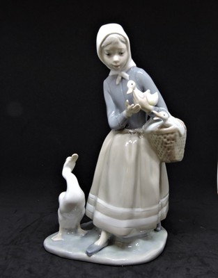 lladro shepherdess with ducks