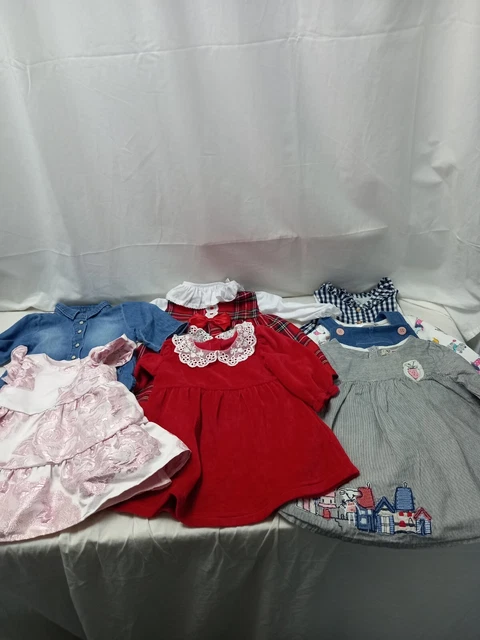 ❤️ 7 X Girls Dresses Bundle Age 3-6 Months Vgc