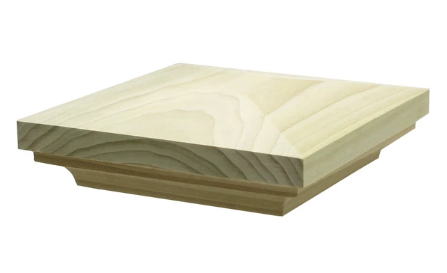 Gorra plana Newel Peak, para postes cuadrados Newel de 3 1/2", madera dura - álamo Gorra plana Newel Peak, para postes cuadrados Newel de 3 1/2", madera dura - álamo