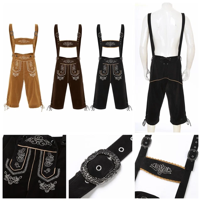 Mens Oktoberfest Raves Suspenders Overalls Bib Overall Outfit Party Lederhosen
