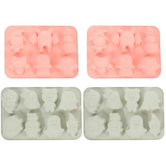 4 Pcs Cake Mold Halloween Ice Cream Silicone Mould Dessert Molds Chocolate Soap