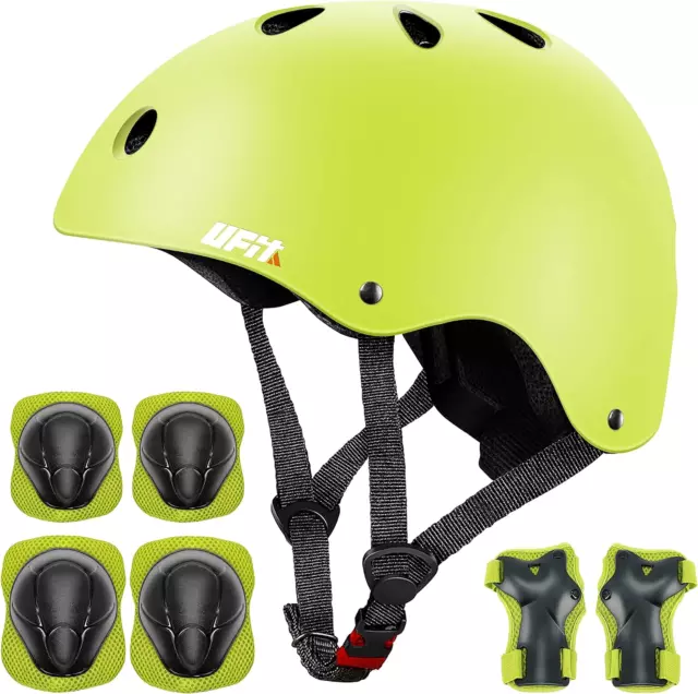 Kids Protective Gear Set and Helmet,Boys Girls Adjustable Helmet with Pads Se...