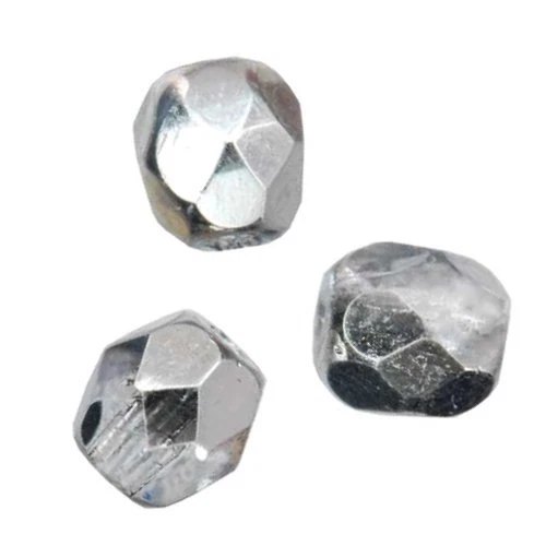 50 Perles Facettes cristal de boheme 4mm - CRYSTAL CAL  ( COMET ARGENT LIGHT )