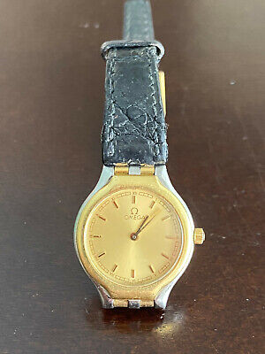 Vintage Ladies Omega Wrist Watch, Ref.595.0101, Keeping Time, Quartz 18K/Ss Case