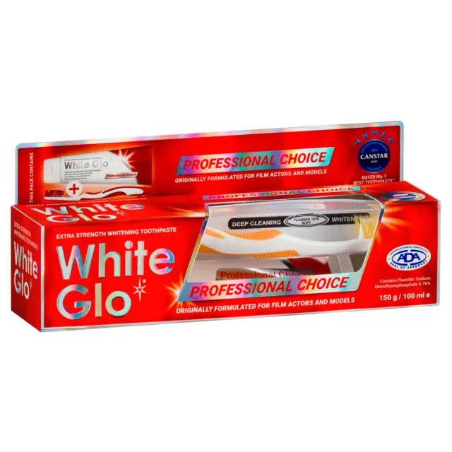 White Glo - Professional Choice Whitening Toothpaste 150g Premium Fluoride